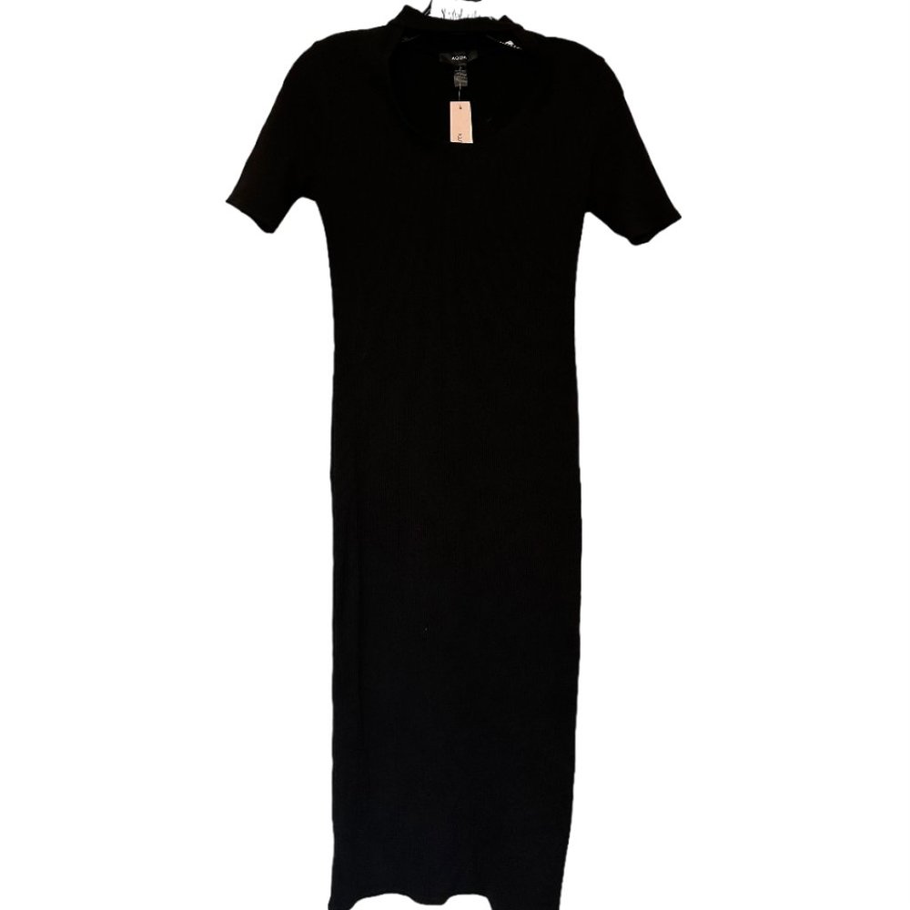 AQUA NECK CUTOUT MIDI DRESS, NWT - Picture 2 of 4